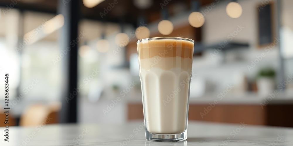 Creamy coffee drink on a blurred background with a shallow depth of field, shallow depth of field, coffee drink Creamy coffee drink on a blurred background with a shallow depth of field, shallow depth of field, coffee drink