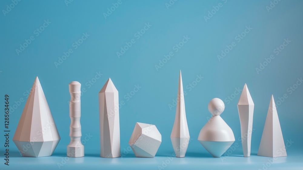 Obraz premium geometric figures standing in a row.