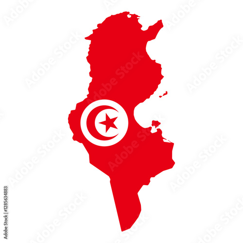 Tunisia map symbol shape, travel web flat concept icon vector illustration .