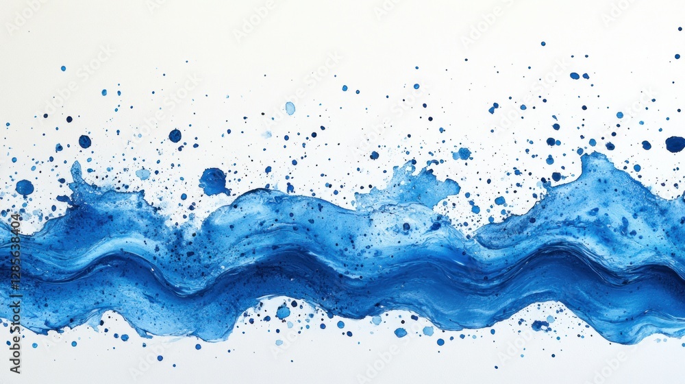 Abstract blue waves splash on white Abstract blue waves splash on white