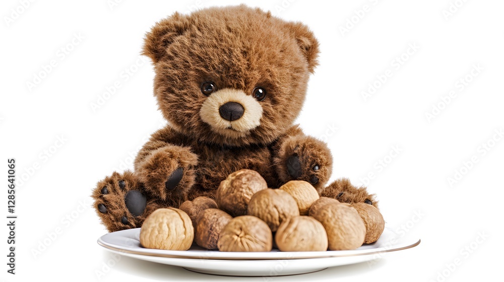 Obraz premium A cute teddy bear, isolated on white