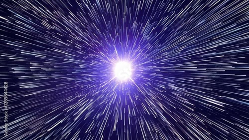 Hypnotic expansion of blue cosmic explosion in motion