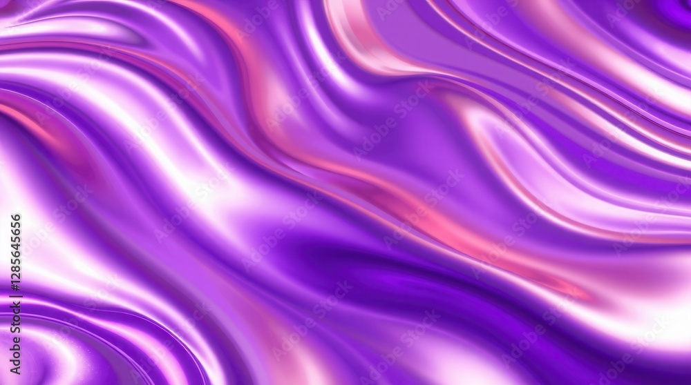 The vibrant purple satin cloth flows smoothly, reflecting the light in an elegant, shimmering display. The vibrant purple satin cloth flows smoothly, reflecting the light in an elegant, shimmering display.