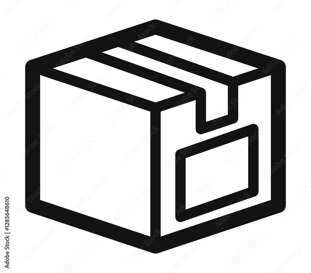 icon of a sealed package with a label, symbolizing shipping or delivery. icon of a sealed package with a label, symbolizing shipping or delivery.