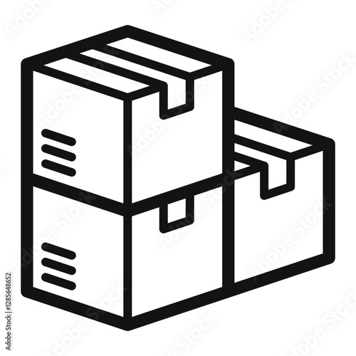 stacked boxes icon symbolizing storage inventory or cargo shipment.