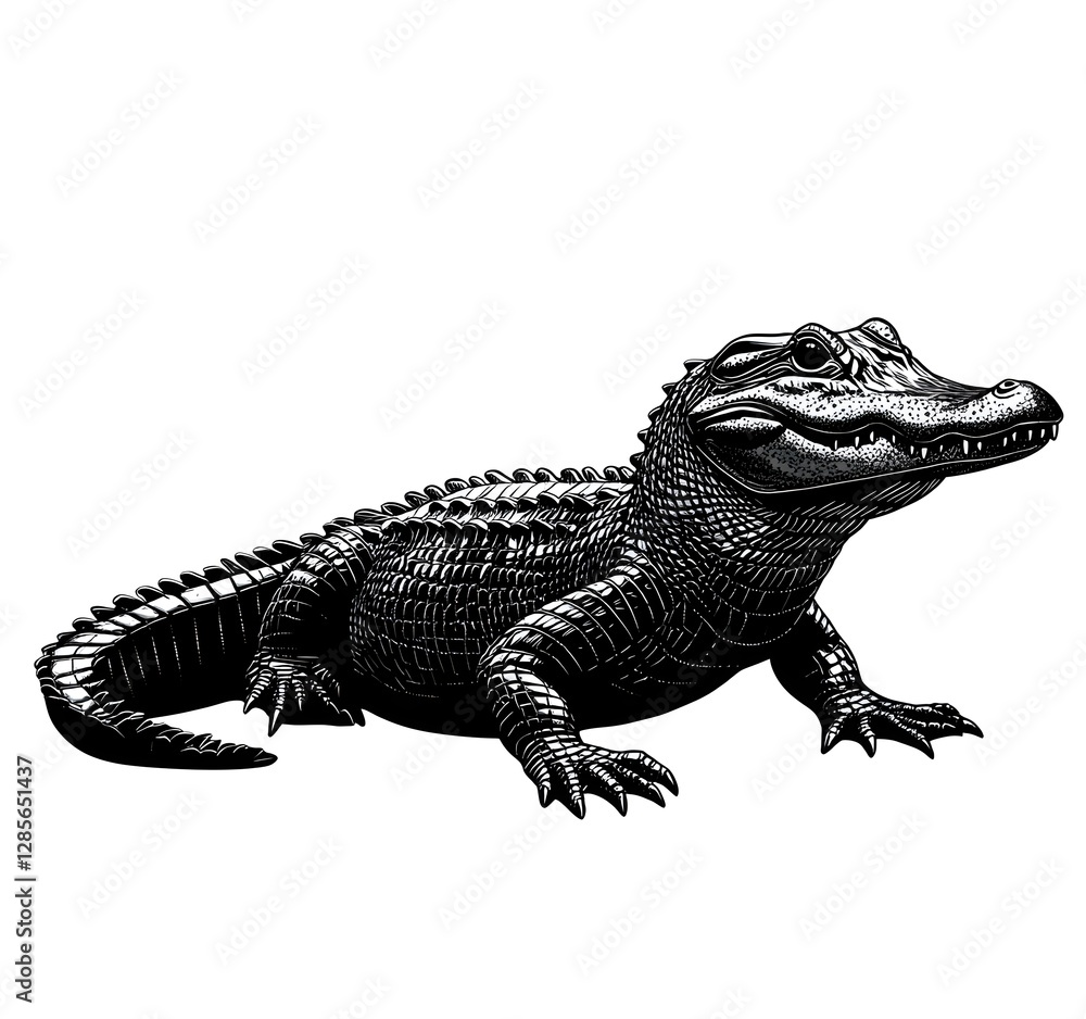 Fototapeta premium Versatile alligator art ideal for graphic design and creative illustrations