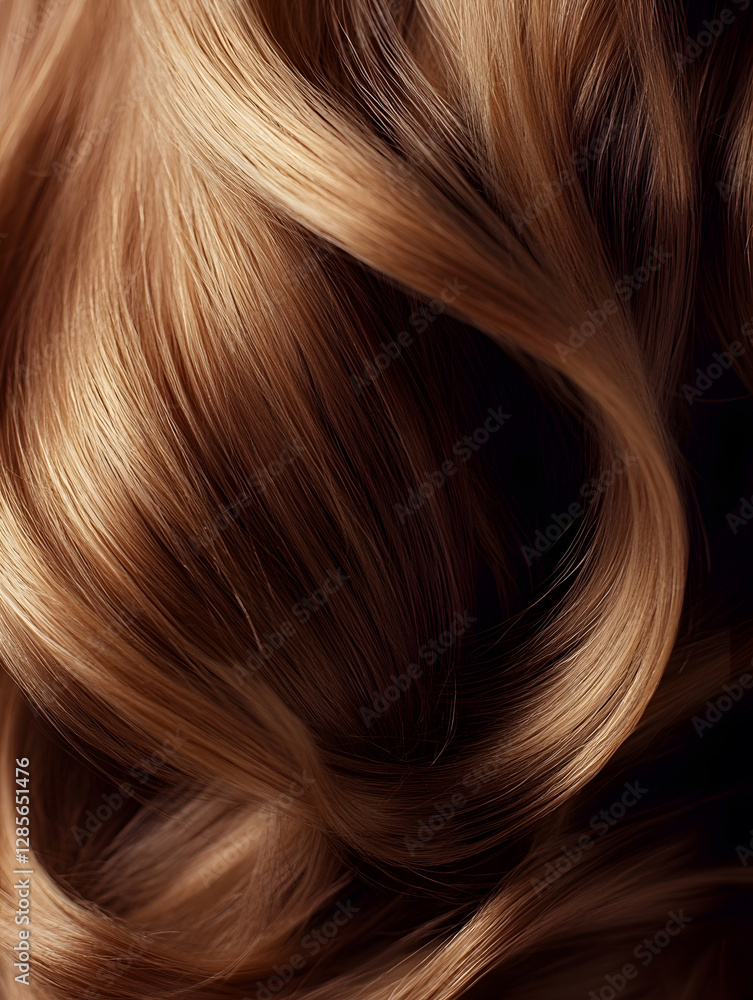 Naklejka premium Luxurious Cascading Auburn Hair Texture in Close-Up Photography : Generative AI