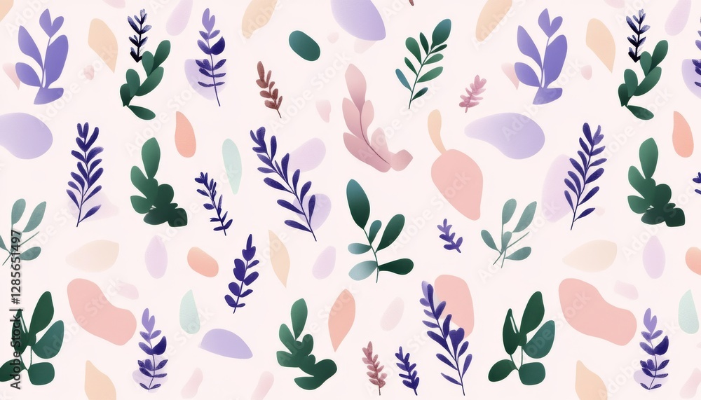 Abstract floral pattern on pastel background Abstract floral pattern on pastel background