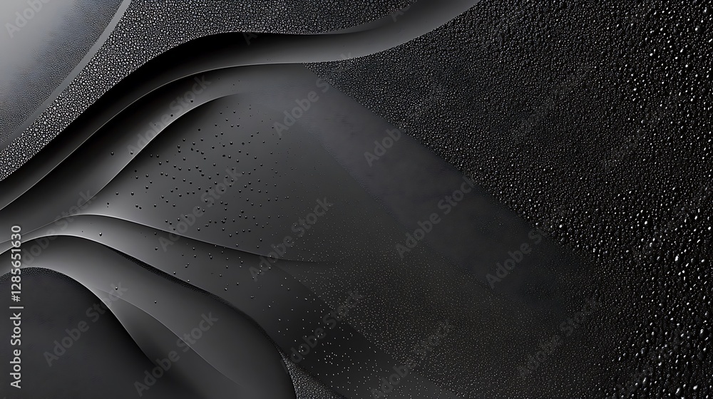 Obraz premium Abstract 3D Render: Dark Gray, Textured Waves AI Generated