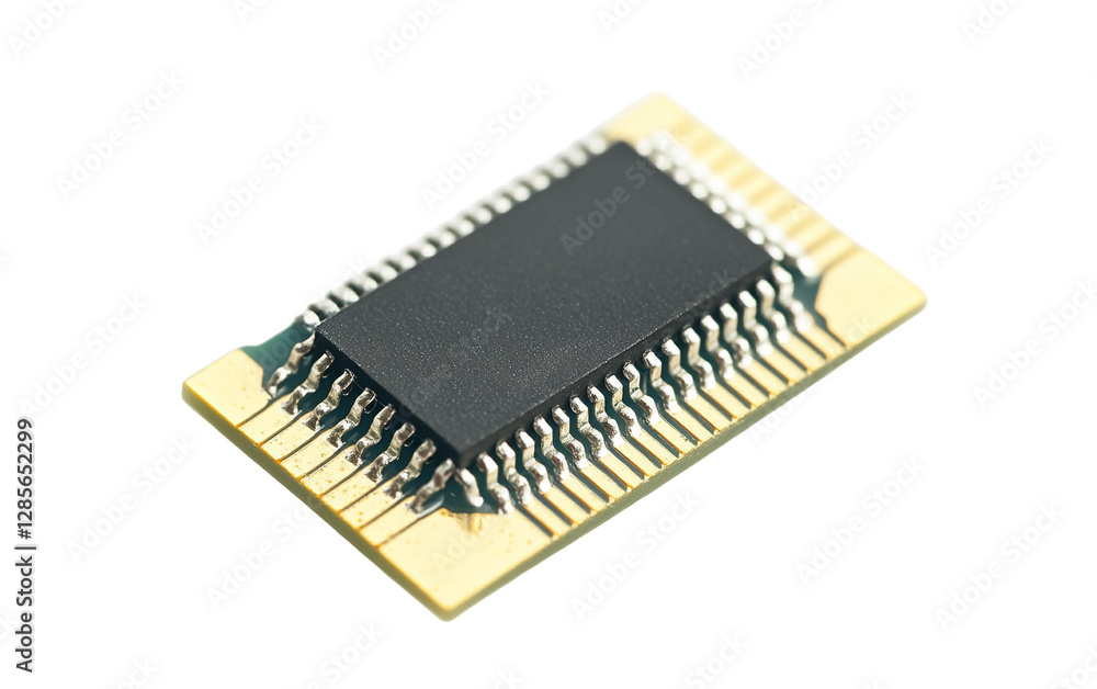 Electronic integrated chip on transparent or white background Electronic integrated chip on transparent or white background