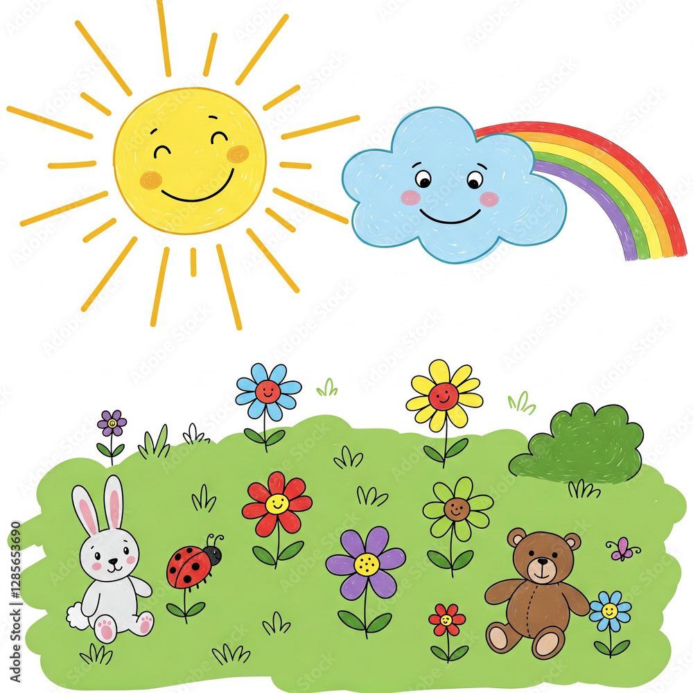 Fototapeta premium drawings for children with animals
