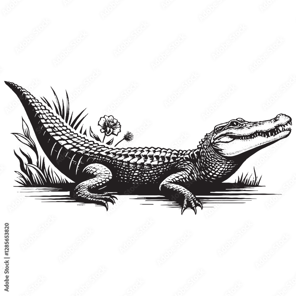 Fototapeta premium crocodile in the water