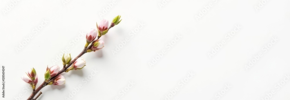 Spring card. Flowers located along the edge of a festive picture with an empty space for text for congratulations. Willow branch. Spring card. Flowers located along the edge of a festive picture with an empty space for text for congratulations. Willow branch.