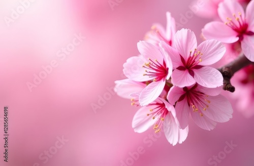 Wallpaper Mural Spring card. Flowers located along the edge of a festive picture with an empty space for text for congratulations. Sakura. Torontodigital.ca