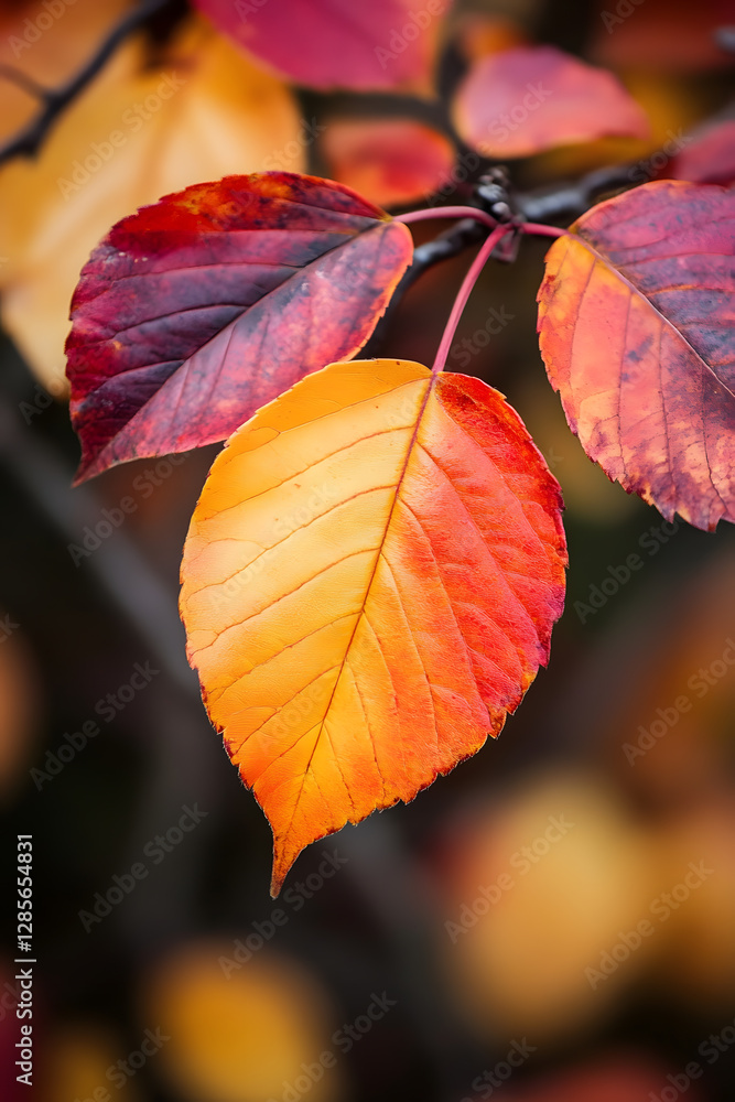 Vibrant Autumn Leaves Capturing the Warm Colors of the Fall Season : Generative AI Vibrant Autumn Leaves Capturing the Warm Colors of the Fall Season : Generative AI