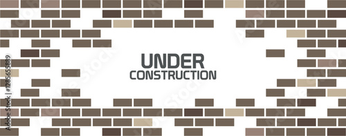 Website is under construction text and brick background.	