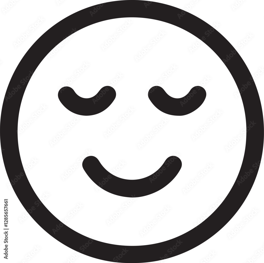 An illustration of a round-faced emoticon with closed eyes and a smiling mouth, expressing a relaxed or carefree attitude. An illustration of a round-faced emoticon with closed eyes and a smiling mouth, expressing a relaxed or carefree attitude.