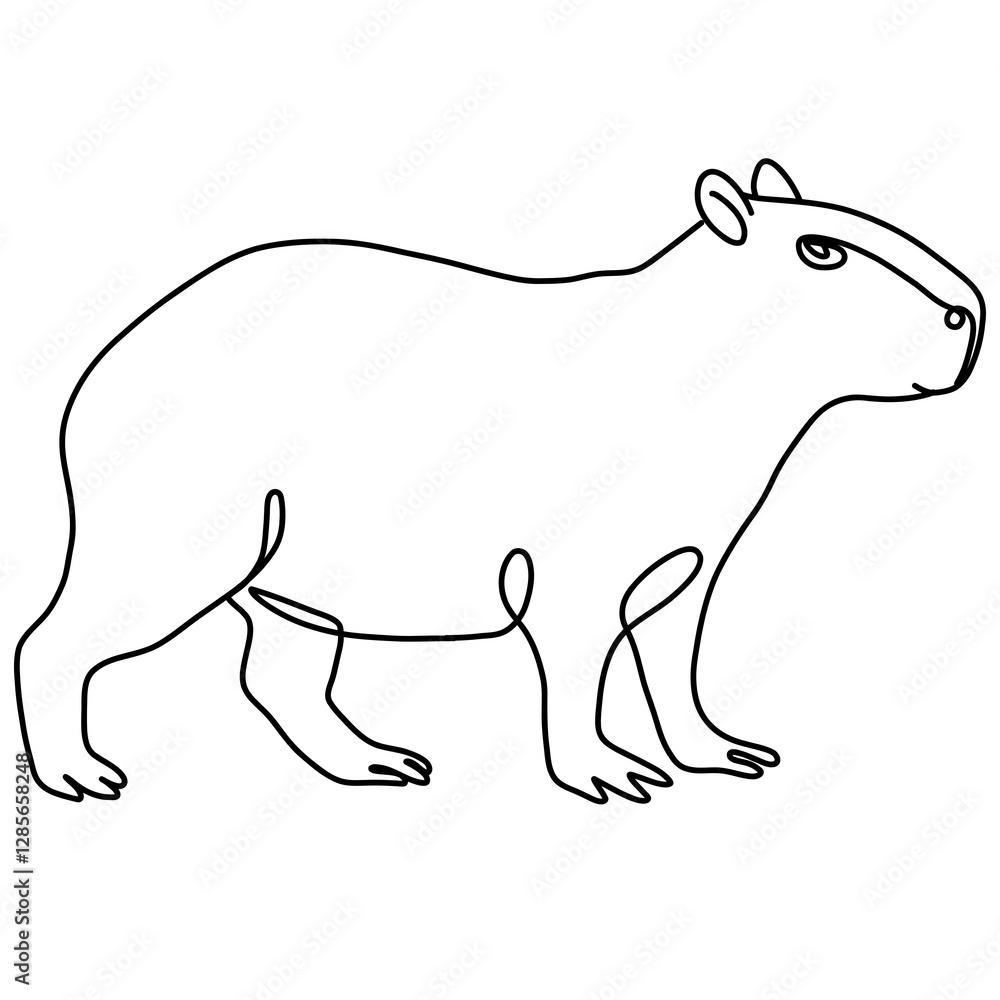 Obraz premium Capybara illustration, line art