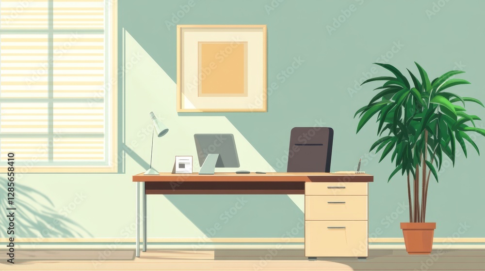 Empty Business Office with Minimalistic Decor and Natural Light Empty Business Office with Minimalistic Decor and Natural Light