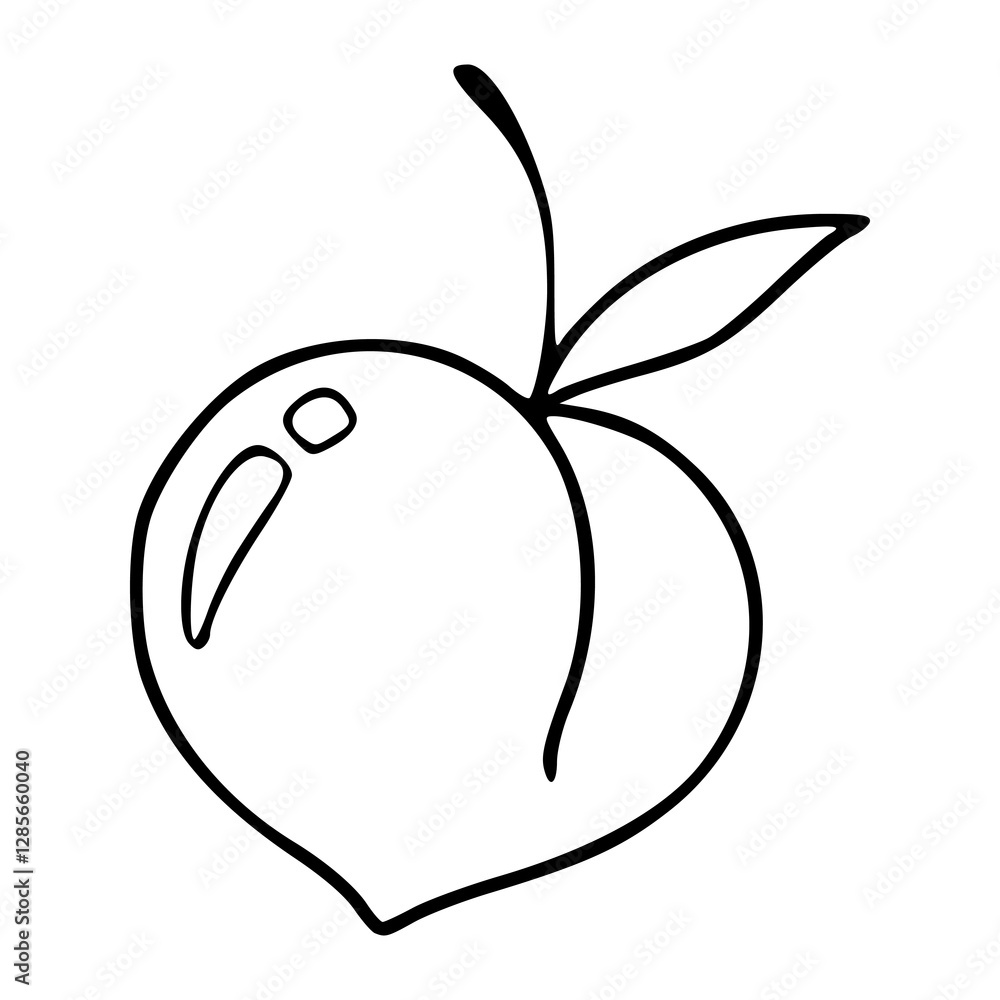 simple peach line art design simple peach line art design