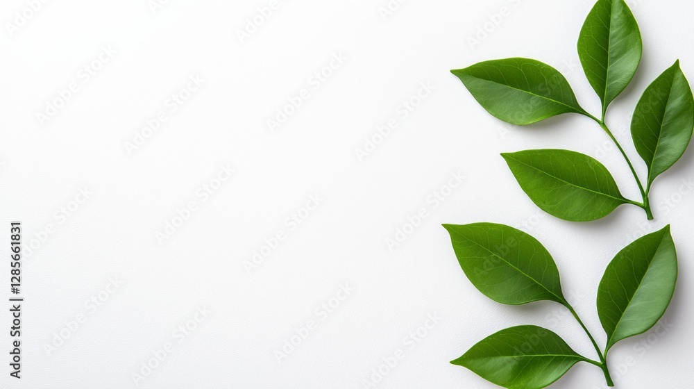 Fototapeta premium green leaves on a white background