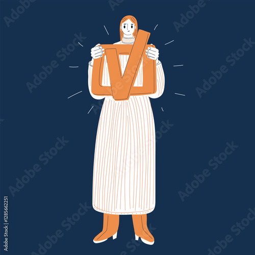 Cartoon vector illustration of a man lying down with a large question mark beside him, symbolizing deep thought and the uncertainty of life's decisions over dark background
