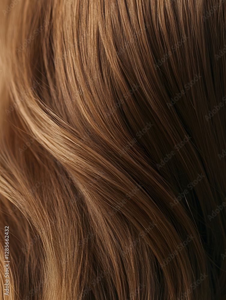 Close Up of Luscious Flowing Brown Hair with Natural Soft Waves and Shiny Texture : Generative AI Close Up of Luscious Flowing Brown Hair with Natural Soft Waves and Shiny Texture : Generative AI