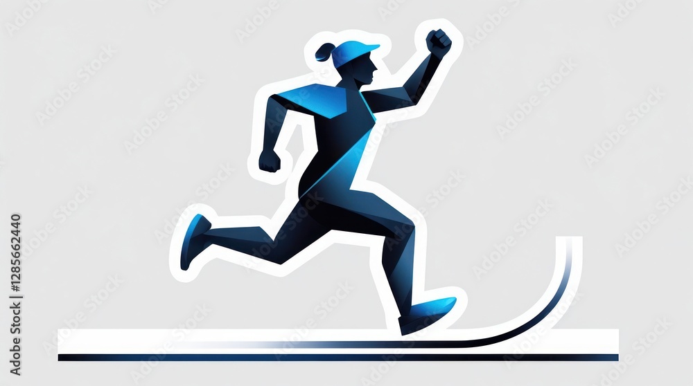 Abstract Running Figure in Motion Design for Fitness and Sports Graphics Abstract Running Figure in Motion Design for Fitness and Sports Graphics