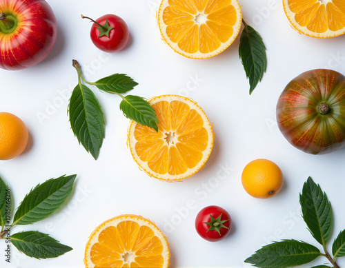 Wallpaper Mural fruit and vegetables top shot minimal background Torontodigital.ca