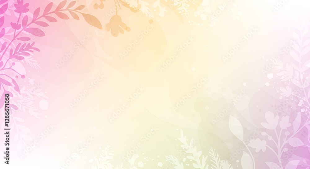 A soft abstract vector background with smooth gradients in pastel spring colors, featuring subtle floral and leaf patterns. The design is airy, light, and artistic A soft abstract vector background with smooth gradients in pastel spring colors, featuring subtle floral and leaf patterns. The design is airy, light, and artistic