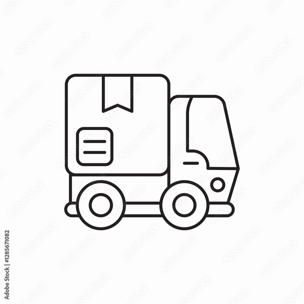 delivery truck delivery box shipping icon vector sign delivery truck delivery box shipping icon vector sign