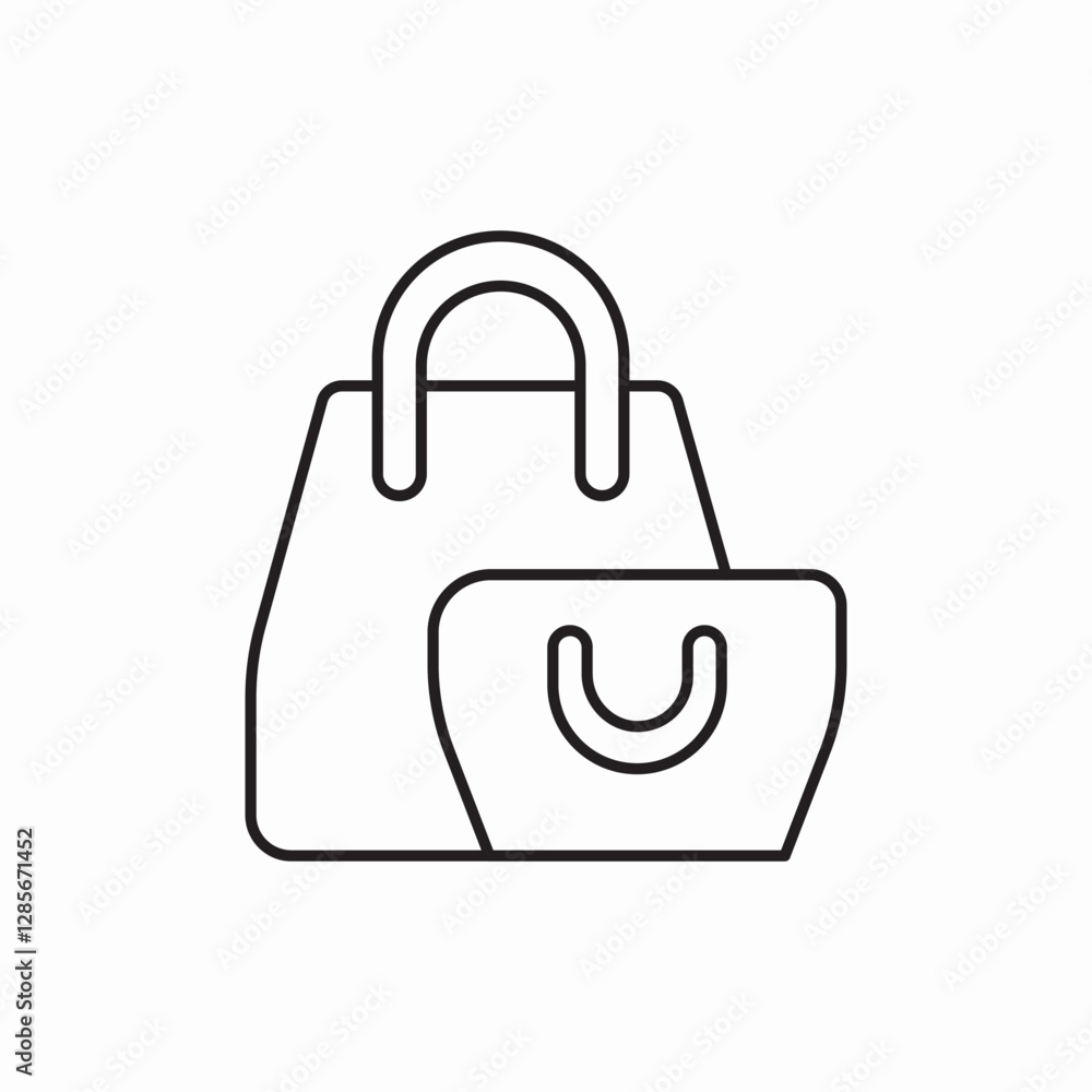 shopping bag store icon vector sign shopping bag store icon vector sign