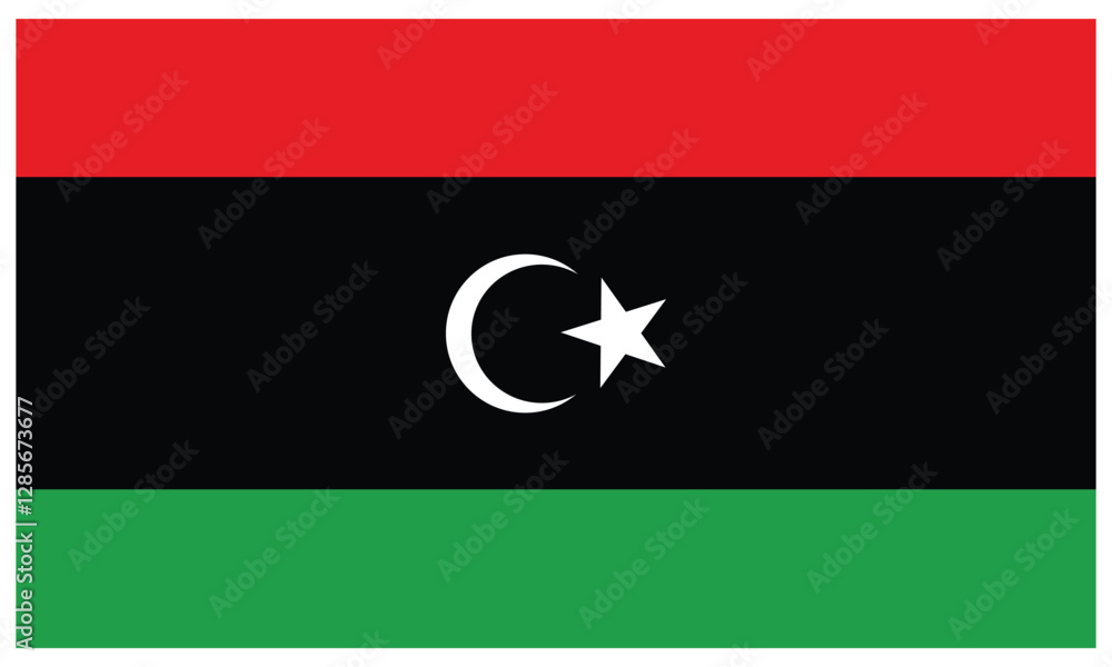 Libya country flag Vector illustration. Libya country flag Vector illustration.