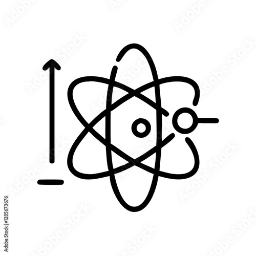 Atomic symbol illustration on white background