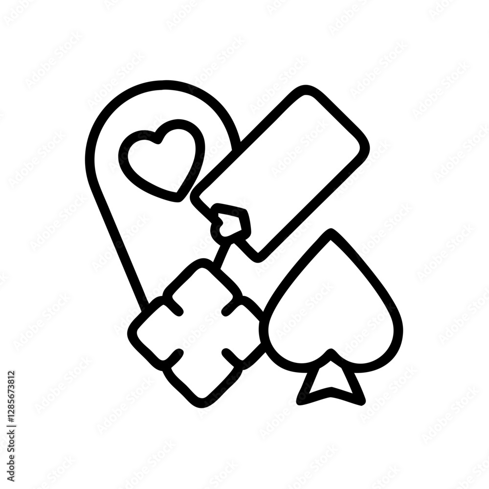 Playing card symbols with hearts and spades Playing card symbols with hearts and spades