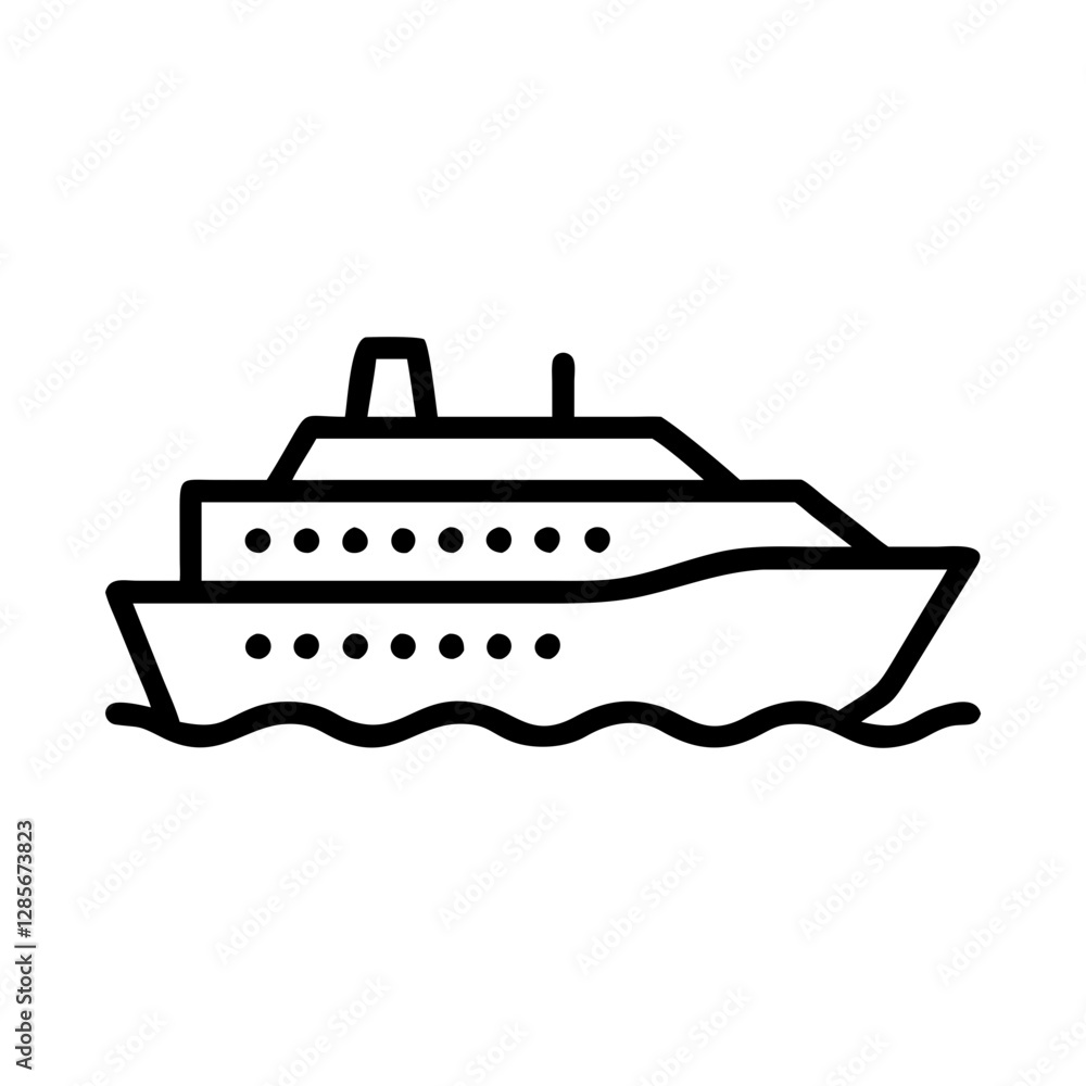 Cruise ship sailing on calm waters Cruise ship sailing on calm waters