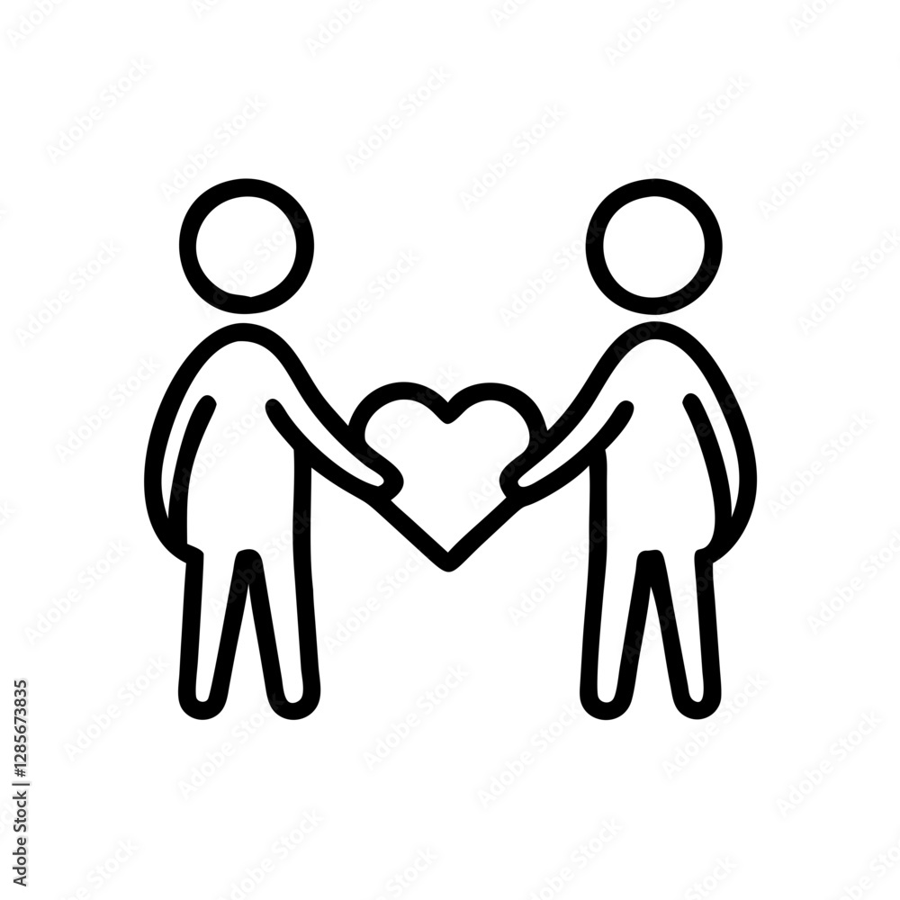 Two people holding a heart symbol Two people holding a heart symbol