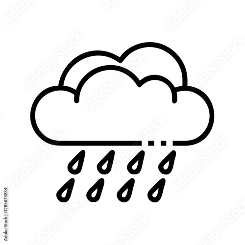 Rain cloud with falling raindrops