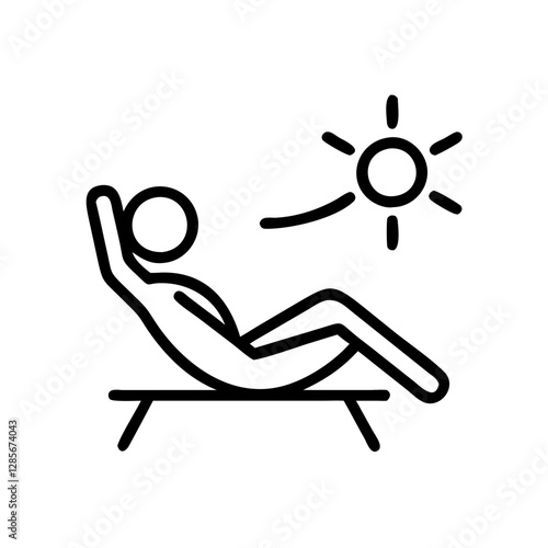 Relaxing person under the sun on a lounge chair
