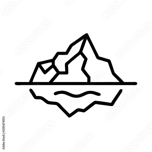 Iceberg illustration with ocean waves