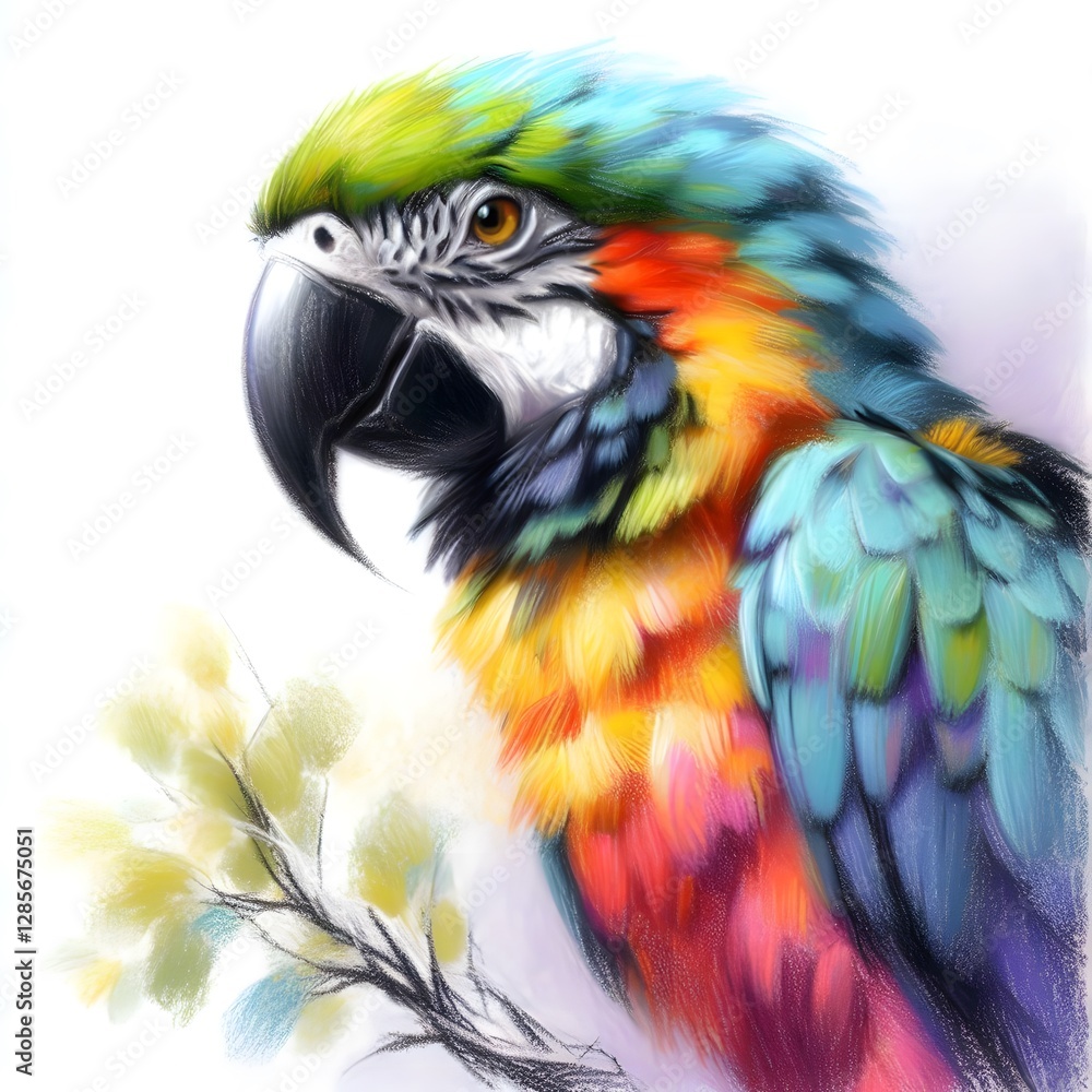 앵무새, 파스텔화, jpeg (Parrot, pastel painting, jpeg) 앵무새, 파스텔화, jpeg (Parrot, pastel painting, jpeg)