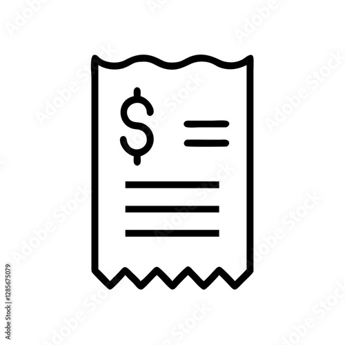 Receipt with dollar sign and blank lines