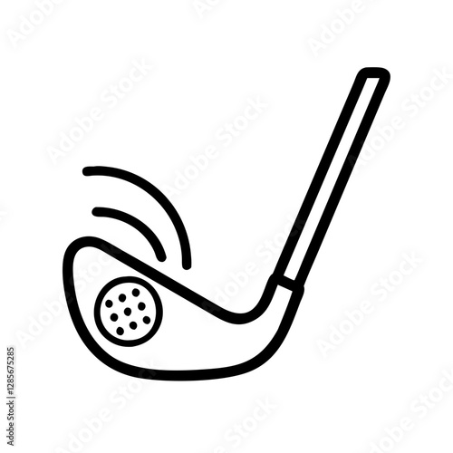 Golf club hitting a ball in motion