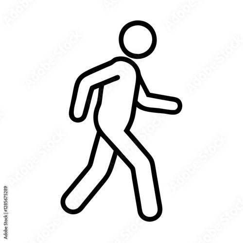 Walking person in motion against a plain background