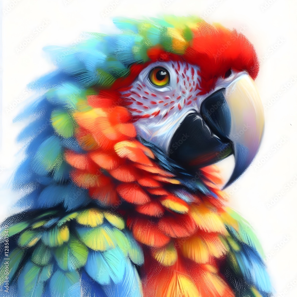 Obraz premium 앵무새, 파스텔화, jpeg (Parrot, pastel painting, jpeg)