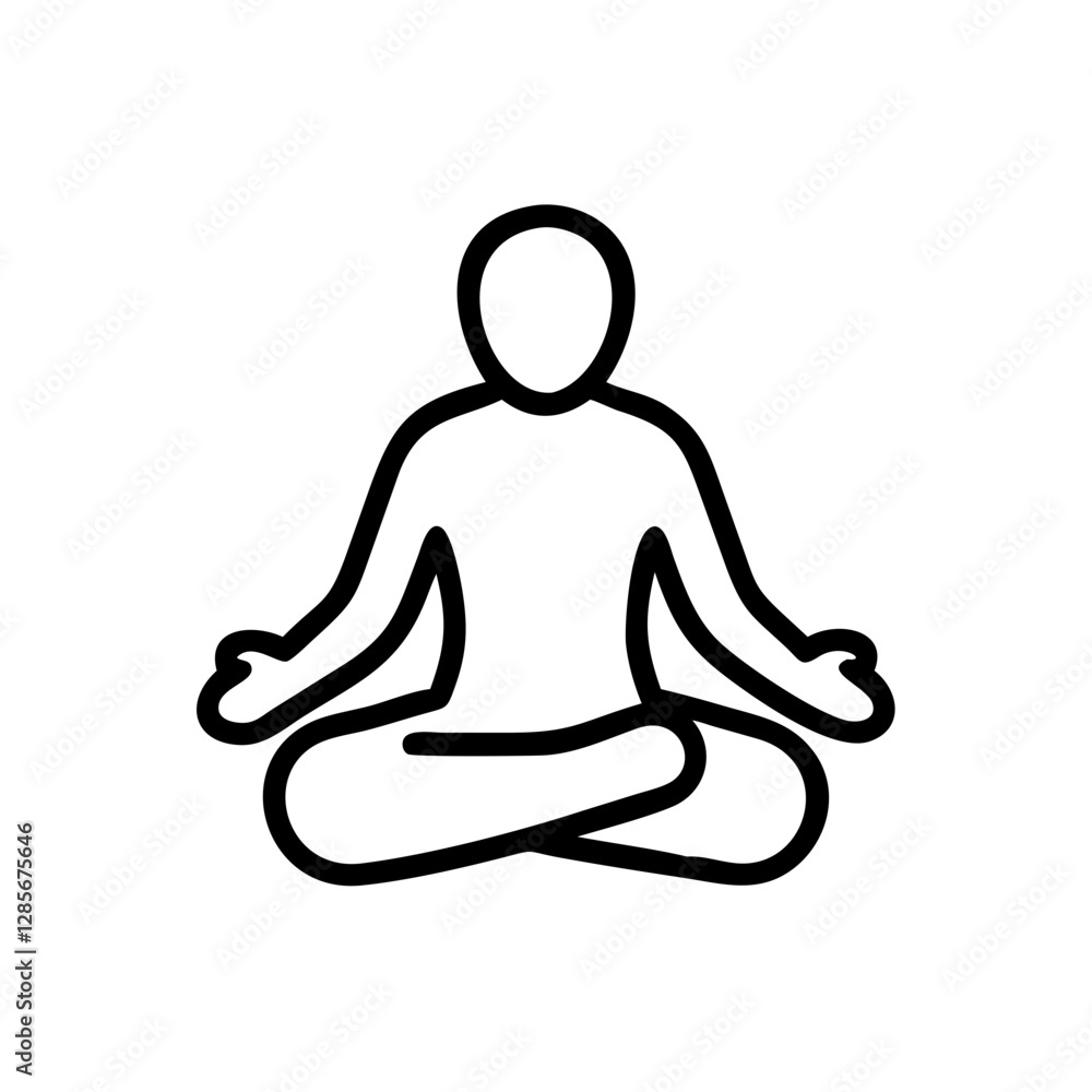 Meditating person in a relaxed seated position Meditating person in a relaxed seated position