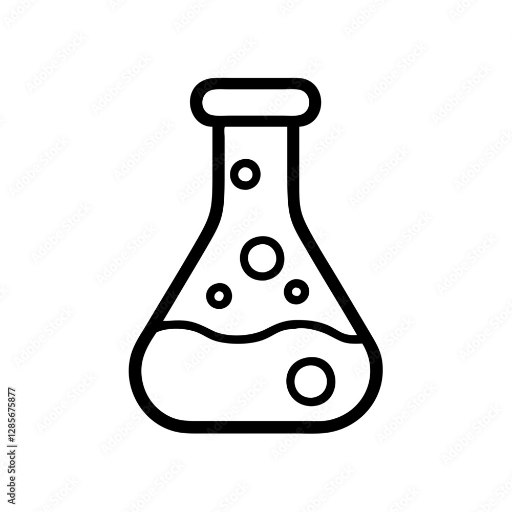 Laboratory flask with bubbling liquid Laboratory flask with bubbling liquid
