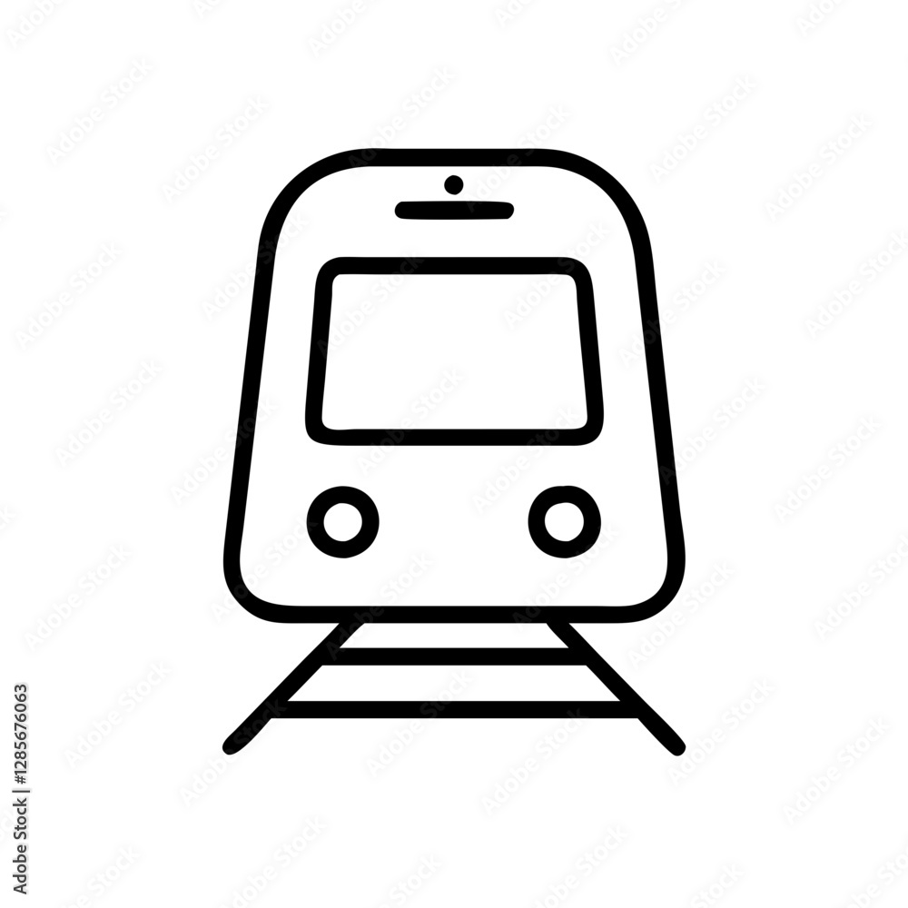 Train illustration on railway tracks Train illustration on railway tracks