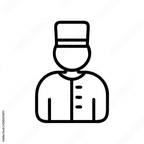 Hotel bellman in uniform standing proudly