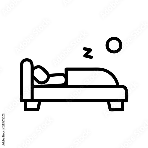 Sleeping person in bed with sun above